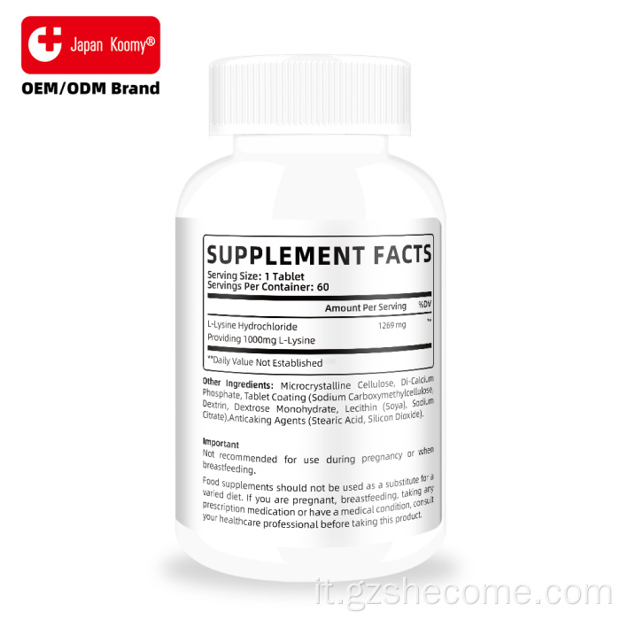 Shecome L-Lysine Tablets Supporto immunitario